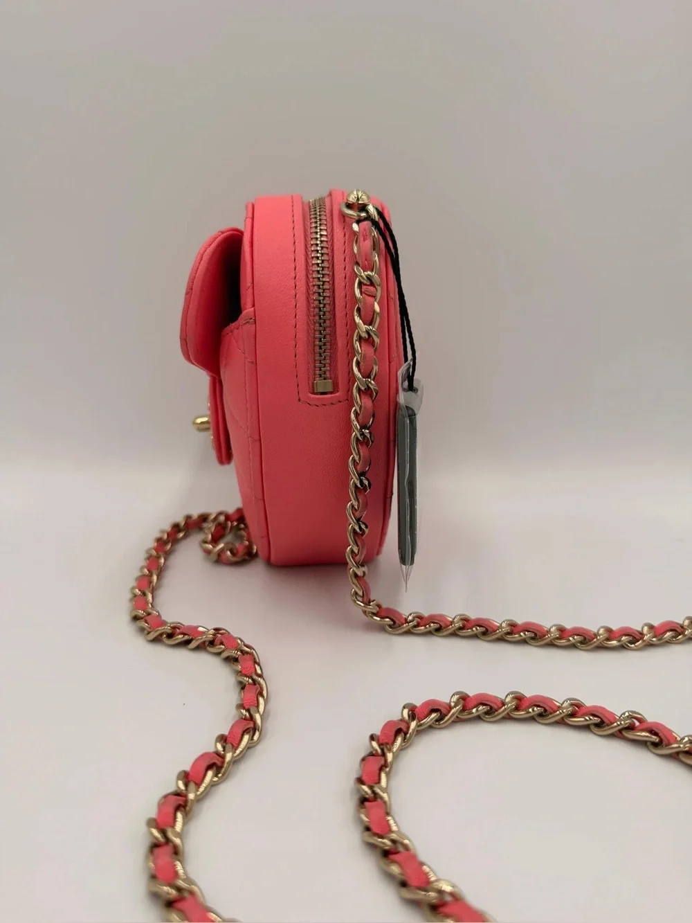 Chanel CC In Love Heart Bag — Coral Pink Lambskin 22S